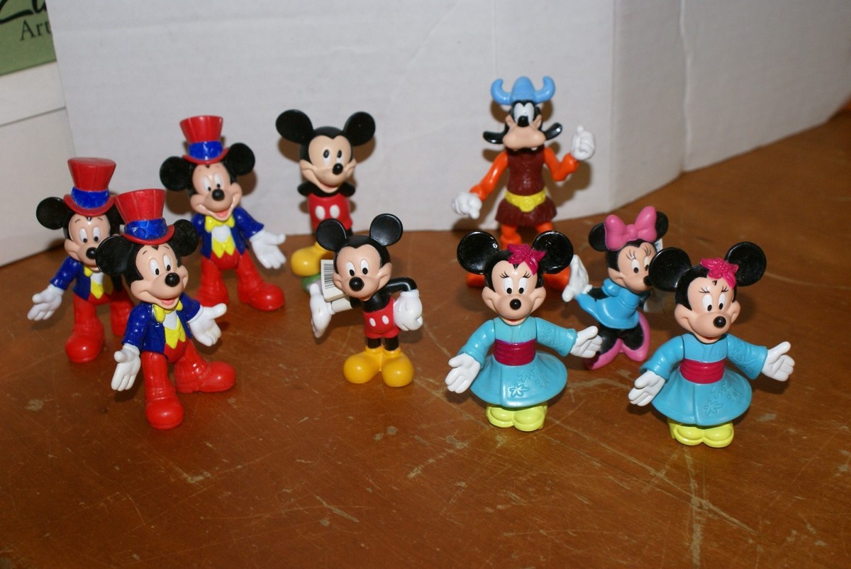 新品 未使用1999' 当時物 非売品 Disney Mickey＆Minnie 9 ASSORTED Mickey Mouse,MINNIE MOUSE,1 GOOFY PVC Figures SOME SAME