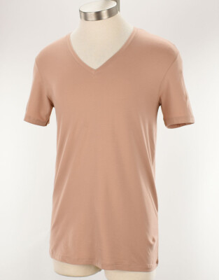 HANRO Mens Neutral COTTON SUPERIOR V Neck Cotton Stretch Undershirt SMALL NWT