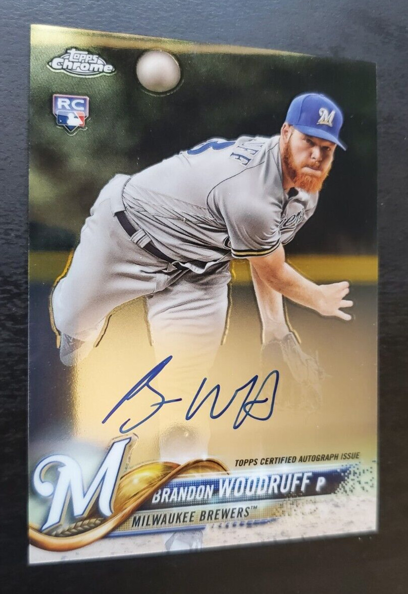 2018 Topps Chrome Brandon Woodruff RC Auto #RA-BW Milwaukee Brewers