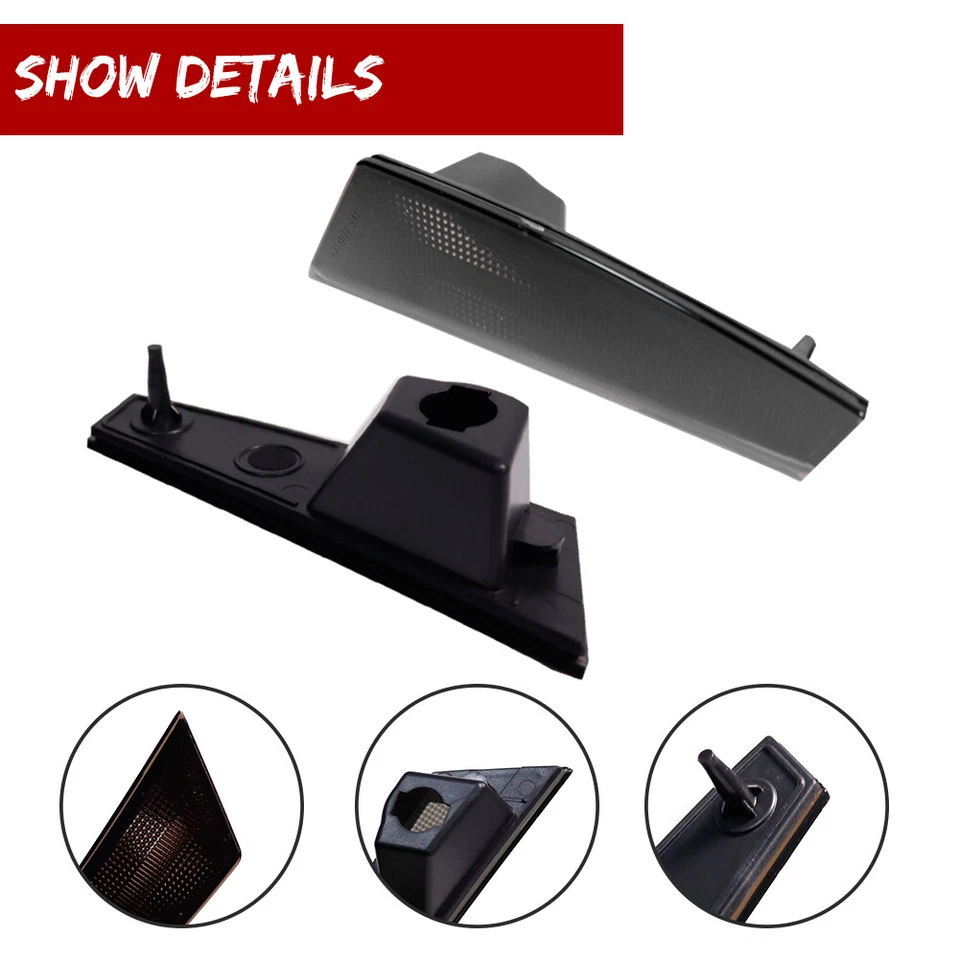 Smoked Black Lens Front Fender Side Marker Light Housings For 08-12 Jeep Liberty - Image 3 of 4