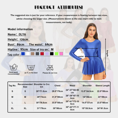 Mujer Brillante Gimnasia Leotardo Vestido Atlético Deporte Danza Unitard Traje de Baño - Imagen 62 de 180