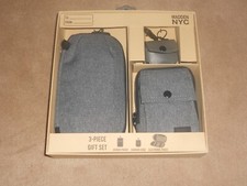NEW, Madden NYC Electronic Travel Pouches 3-Piece Gift Set Gray