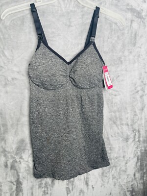 New  Bravado  Basic  Slimming  Maternity Nursing Gray Heather Cami  Size Medium
