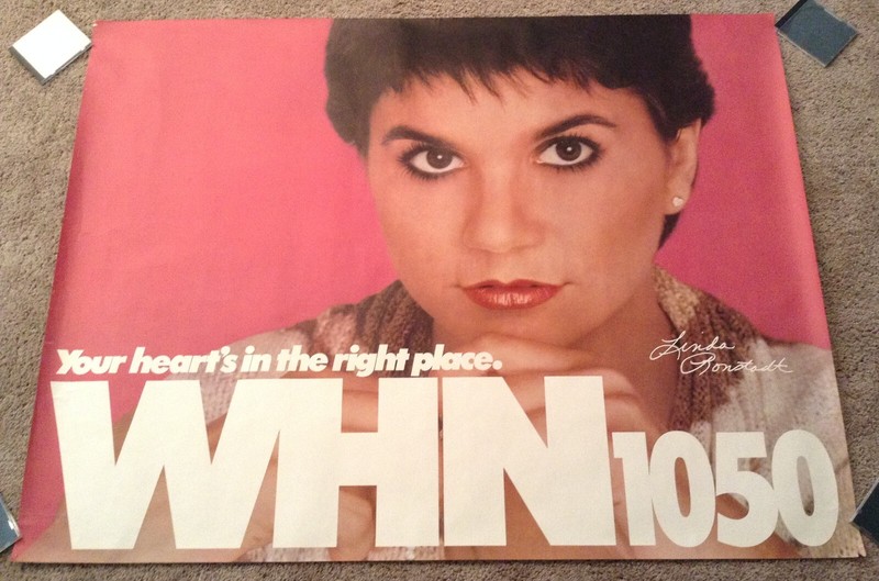 HUGE Linda Ronstadt 1980s WHN 1050 Radio New York City Subway Poster 45" x 59"