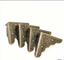Cigar Box Guitar Parts Metal Decorative Corners Antique Finish 4 pack 