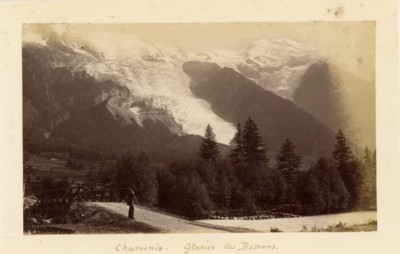 France, Chamonix Glacier des Bossons vintage albumen print, albumen print 