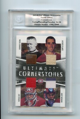 03-04 BAP Ultimate Cornerstone Georges Vezina Plante Roy Theodore 16/20 Canadien
