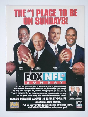 Terry Bradshaw Ronnie Lott Howie Long James Brown VTG 1997 Fox NFL