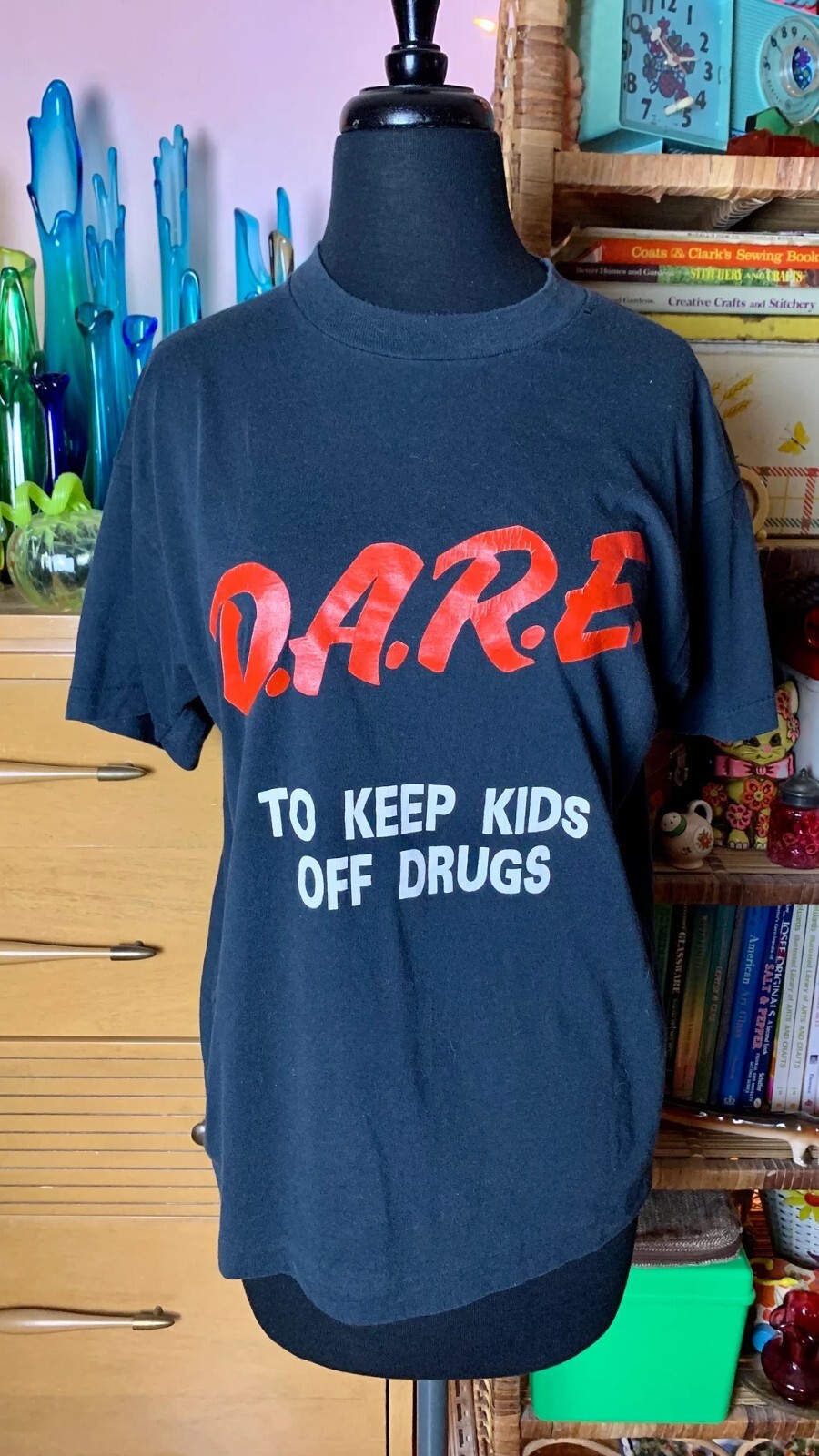 Vintage Dare Black Single Stitch Tshirt Size XL Screen Stars Tag 1980s