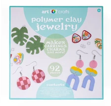 Art 101 Crafts 92-Piece Polymer Clay Jewelry Making Kit, Earrings, Charms & More