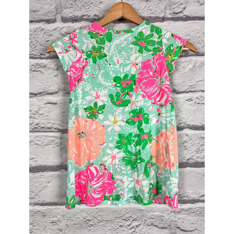 LILLY PULITZER Girls S (4-5) Floral Hibiscus Tropical Beach Resort Preppy Dress - Image 3 of 4