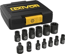 LEXIVON E-TORX Socket Set, Chrome Vanadium Alloy Steel | 13-Piece Female Star So
