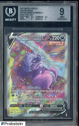 2021 Pokemon SWSH Chilling Reign #179 FA Galarian Slowking V BGS 9 MINT