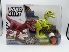 Raptor Dinosaur Robo Alive Green Rampaging Action Figure  Runs Chomps Dino Slim