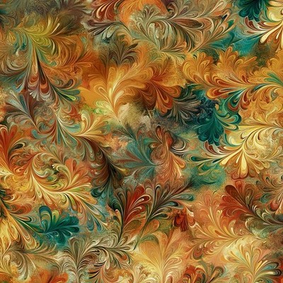 108-inch Cotton Fantasia Cotton Abstract By the Yard Gold, Rust, Teal, Brown