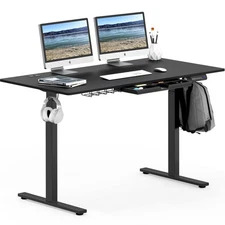 55 x 28 Inches Electric Height Adjustable Standing Desk with Drawer and Memor...