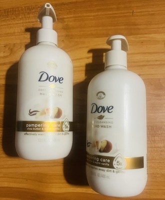 (2 pack) Dove  Hand Soap, Shea Butter and Warm Vanilla,  PAMPERING CARE 27oz