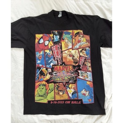 Marvel Capcom Japanese Arcade Flyer Premium T-shirt Classic Arcade Gamers Medium