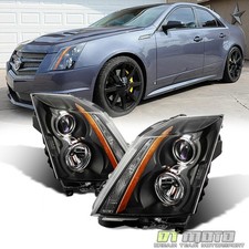 Black 2008-2014 Cadillac Cts Ct-s Halogen Headlights Headlamps 08-14 Leftright Black 2008-2014 Cadillac Cts Ct-s Halogen Headlights Headlamps 08-14 Leftright