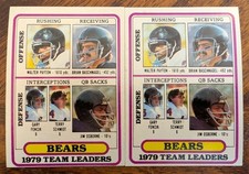 (2) 1980 Topps #226 Payton/Baschnagel/Fencik/Schmidt/Osborne Team Checklists -NM
