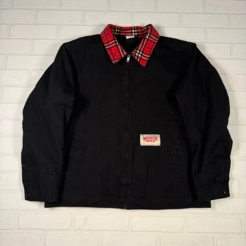 Stranger Things Pacsun Hellfire Club Black Cotton Workwear Jacket Men's Size XL - product listing photo
