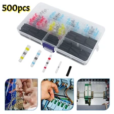 500pcs Waterproof Solder Stick Seal Sleeve Heat Shrink Butt Wire Connectors Kit