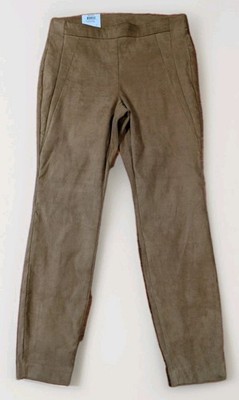 INC International Concepts Faux Suede Skinny Leg Pants 10 Petite Brown Camel NWT