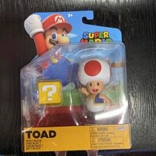 Super Mario 4" Action Figures Red Toad with Question Block
