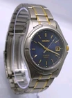 Vtg 2003 Seiko Titanium 7N42-8A90 Blue Face Sapphire Crystal 37mm Gents Watch