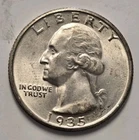 1935 Washington Silver Quarter Choice AU+