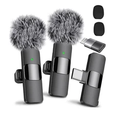 Lavalier Microphone Wireless Audio Video Recording Mini Mic For Android/iPhone