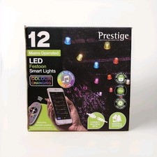 12 Festoon Smart LED String Lights Colour Changing RGB Lights Mains App/ Remote