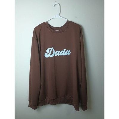 Men's Chocolate Brown Crew Neck Sweatshirt Pull Over Dada Size XXL