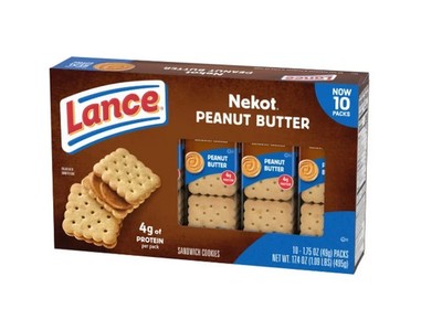 Lance Sandwich Cookies Nekot Peanut Butter 10 Individually Wrapped Packs 6