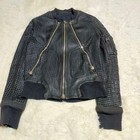 Nicola & Talaris mesh design black leather jacket #PG561H