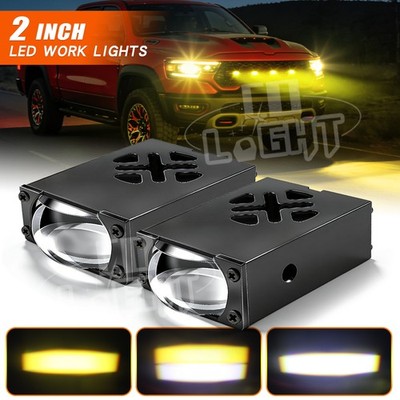 2PC 180W Grile LED Light Pods Car Front Headlight Yellow Motorcycle ATV UTV 4WD
