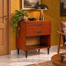 Mobiletto Vintage Teak Ottone Metallo Italia Design Anni 60 Originale