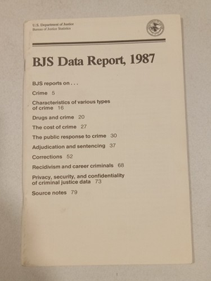 #ad BJS Data Report on Crime and Drugs 1987 by Department of Justice PB $22.50