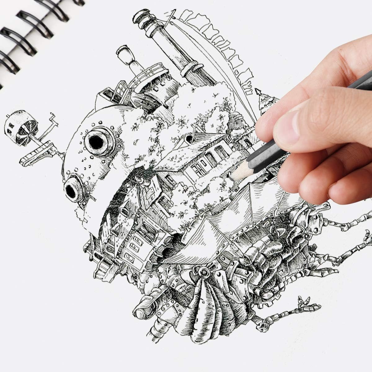 Bachmore Sketchpad 9X12 Inch (68Lb/100G), 100 Sheets of TOP Spiral Bound Sketch 