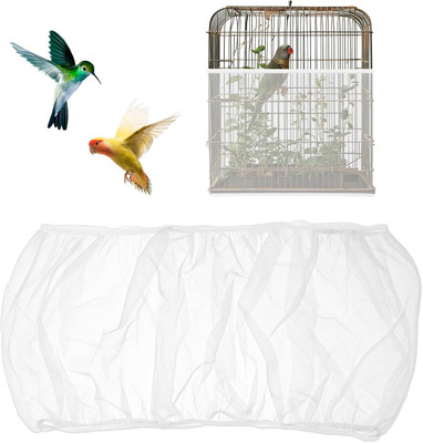 Bird Cage Seed Catcher White Bird Cage Net Cover Adjustable Birds Cages Netting 