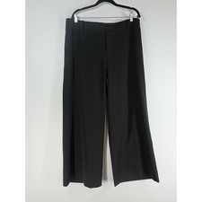Lauren by Ralph Lauren Pants Women 18 Black Trouser Wide Leg Office Career