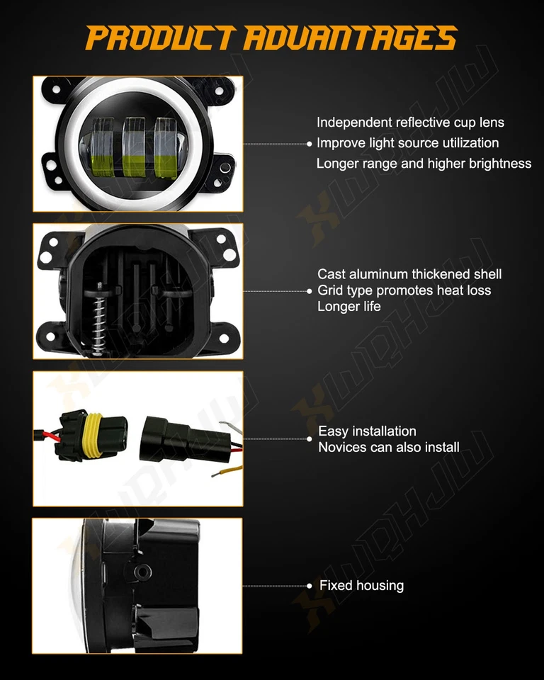 Luces antiniebla LED luces de parachoques de conducción para Jeep Cherokee 2014-2018 Foto 2 de 4