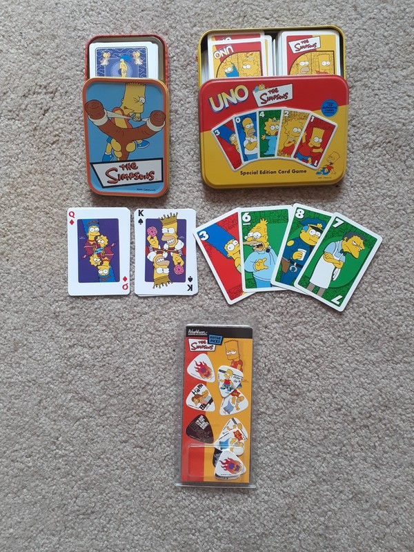 Vintage Simpsons Card Games & Guitar Pick 5 Pack