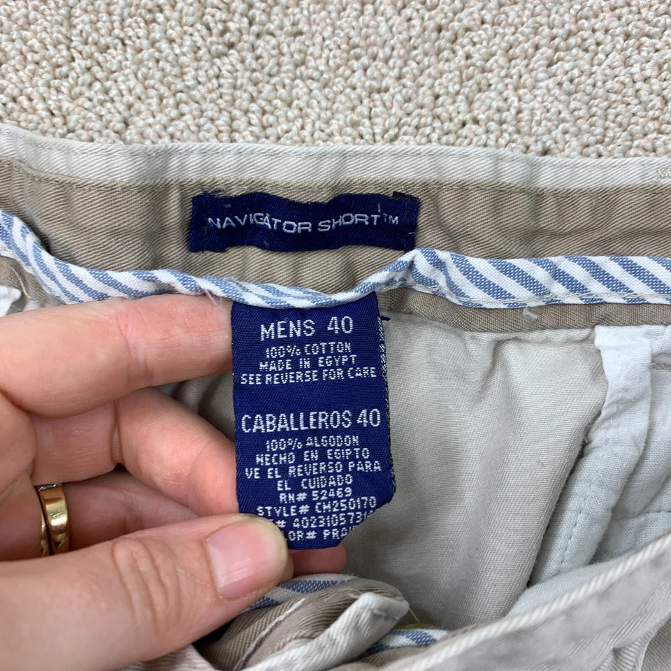 Catalina Navigator Chino Shorts Men's Waist 40 Tan Pleated Front 9" - Image 2 of 4