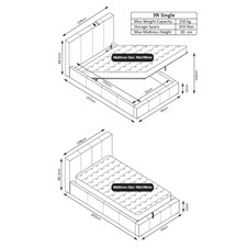 Image of LUNA Faux Leather Gas Lift Ottoman Storage Bedframe in Grey with 4 Size Options