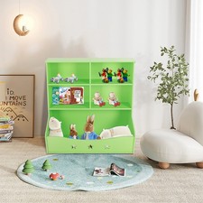 3 Tier Low Bookcase Display Shelving Storage Shelves PVC Board Unit Stand USA