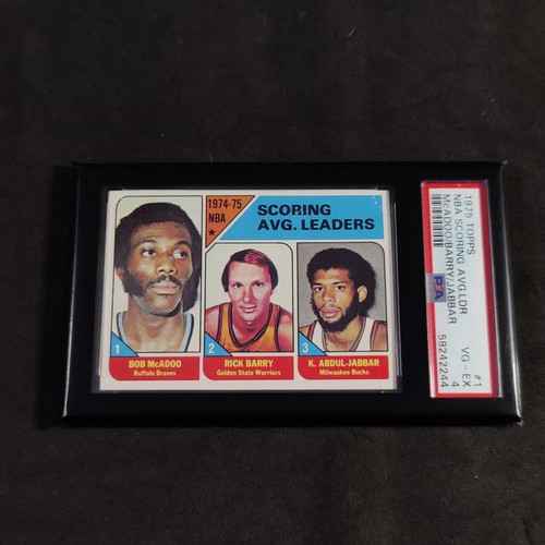 Topps Scoring Leaders 1975 Kareem Abdul Jabbar/Barry/Mcadoo #1 PSA 4 - Imagen 2 de 3