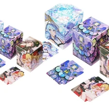 Anime Card Storage Box with Divider Labrynth Plastic Portable Card Case Hold 100