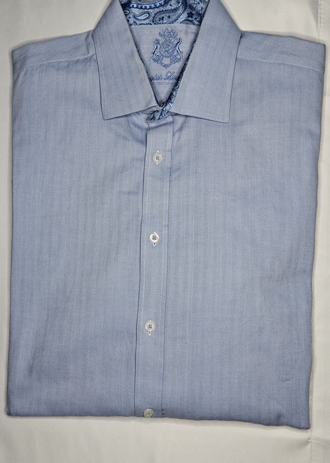Mens English Laundry Long Sleeve Blue Button Up Shirt Size 17 34/35