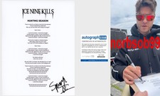 SPENCER CHARNAS SIGNED ICE NINE KILLS HUNTING SEASON LYRIC SHEET EXACT PROOF COA